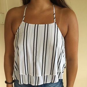 B/w striped tank